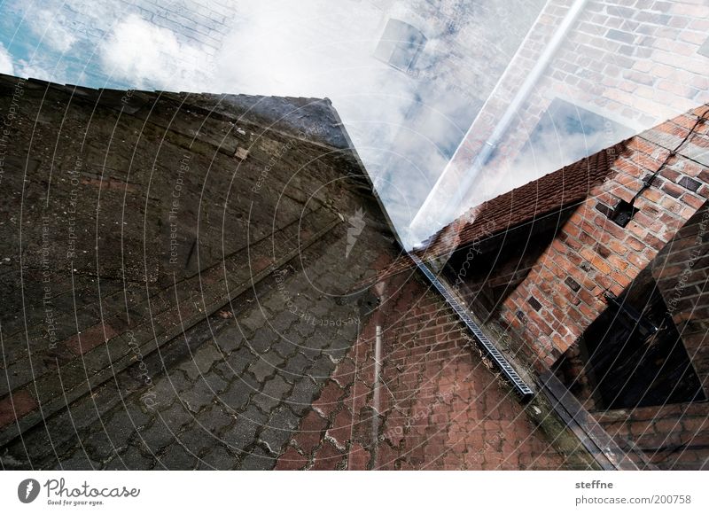 barn House (Residential Structure) Detached house Door Safety (feeling of) Barn Double exposure Sky Brick Cobbled pathway Colour photo Exterior shot