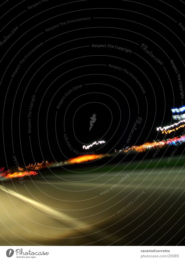 on the road again_01 Night Highway Speed Long exposure Transport Street Light