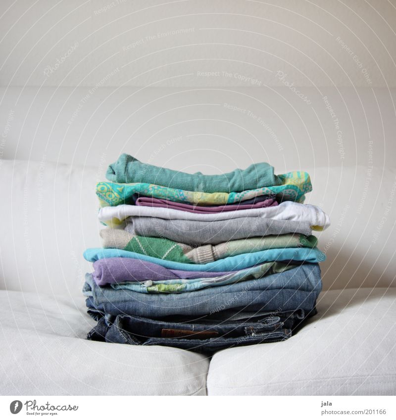 laundry Laundry Washing Sofa Multicoloured White Household Arrangement Living or residing Colour photo Interior shot Deserted Copy Space top Day Clothing