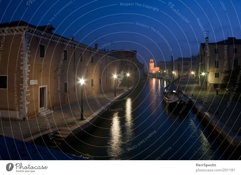 Rio dell'Arsenale Night sky Coast Venice Italy Town Port City Old town Deserted House (Residential Structure) Manmade structures Building Architecture
