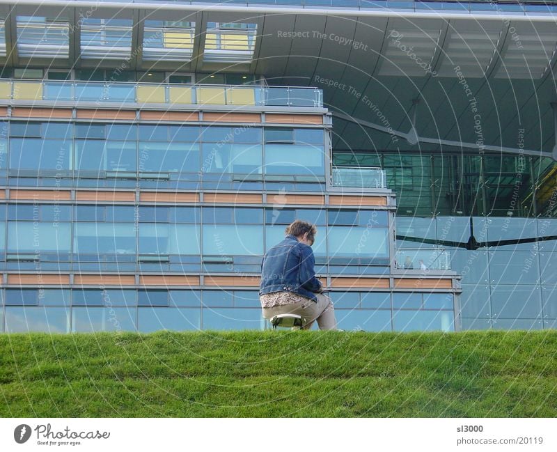 turf hub Places Grass Woman Potsdam Lawn Berlin Painting (action, work) Draw