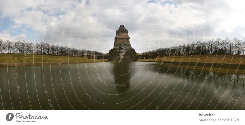 Panorama Battle of the Nations Monument in Leipzig Vacation & Travel Tourism Sightseeing City trip Landscape Park Lake Saxony Germany Europe Manmade structures