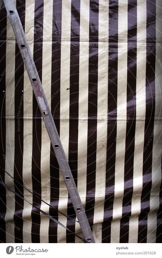Planned Gray Black White Symmetry Ladder Stripe Line Covers (Construction) Tent Drape Beer tent Protection Colour photo Subdued colour Exterior shot Abstract