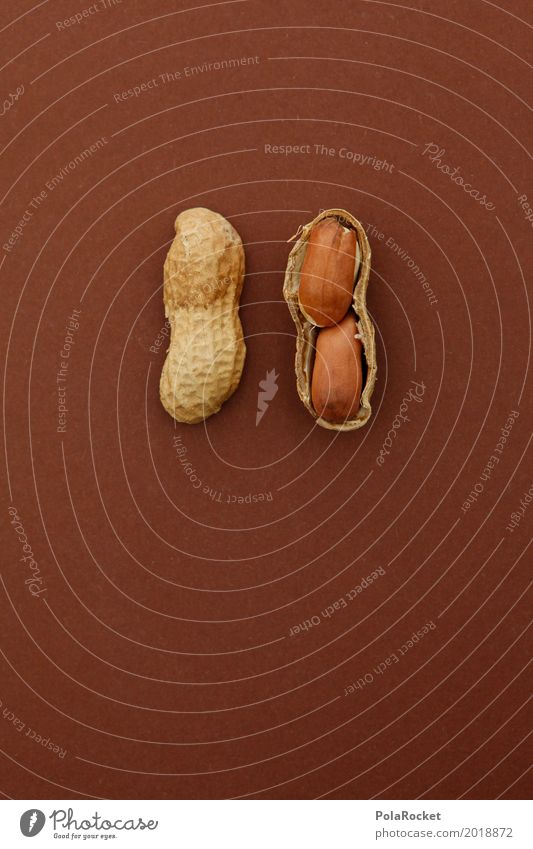 #A# 2x2=4 Art Esthetic Nut Nutshell Nut brown Fruit seed head Peanut Peanut harvest Division Brown Delicious Snack Colour photo Subdued colour Multicoloured