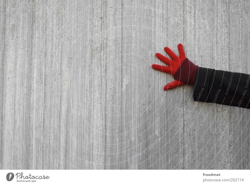 hand on wall Hand Contact Sustainability Thrifty Concrete wall Gloves Minimalistic Structures and shapes Colour photo Subdued colour Exterior shot Deserted
