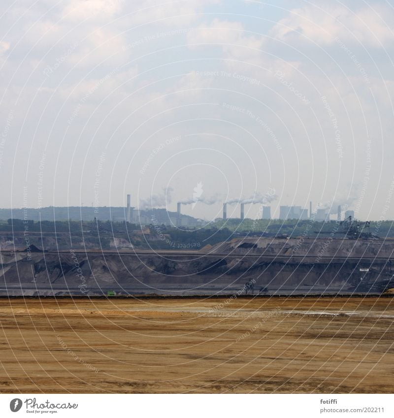 garzweiler 2.2 Elements Earth Sand Sky Clouds Gigantic Infinity Blue Brown Yellow Might Coal Soft coal mining Electricity generating station Smoke Mining