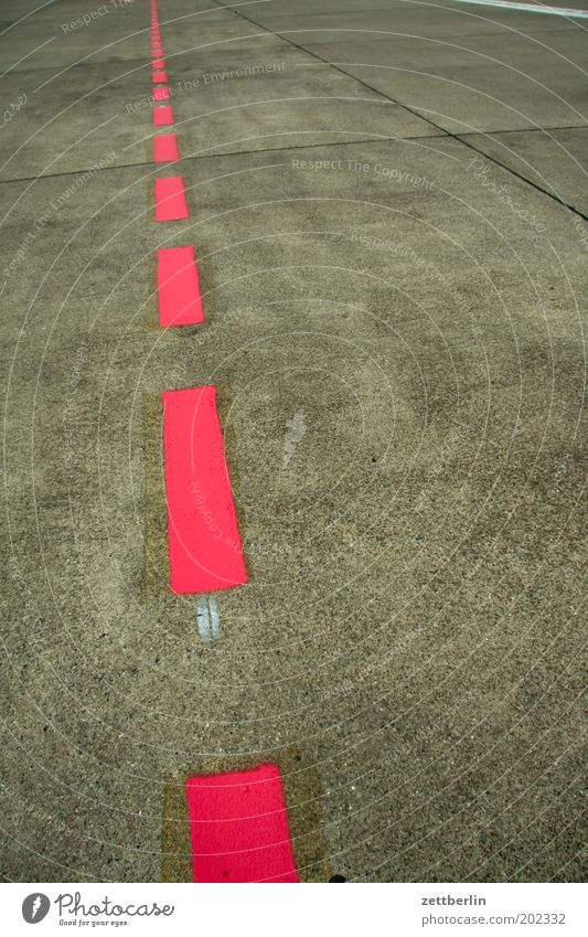 Airport Trajectory Airfield Runway Line Red Signs and labeling Lane markings Orientation Lanes & trails Road marking Direct Right ahead Deserted Center line