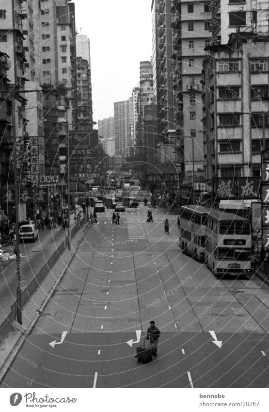 Mong Kok Hongkong Mongkok Asia Capital city Port City Populated Overpopulated Transport Motoring Pedestrian Street Crossroads Lanes & trails Town Black White