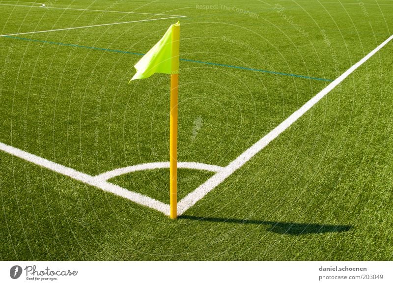 suitable for the WM-Tip Game from photocase Sports Soccer Sporting Complex Football pitch Stadium Yellow Green White Grass surface Flag Corner Abstract Pattern