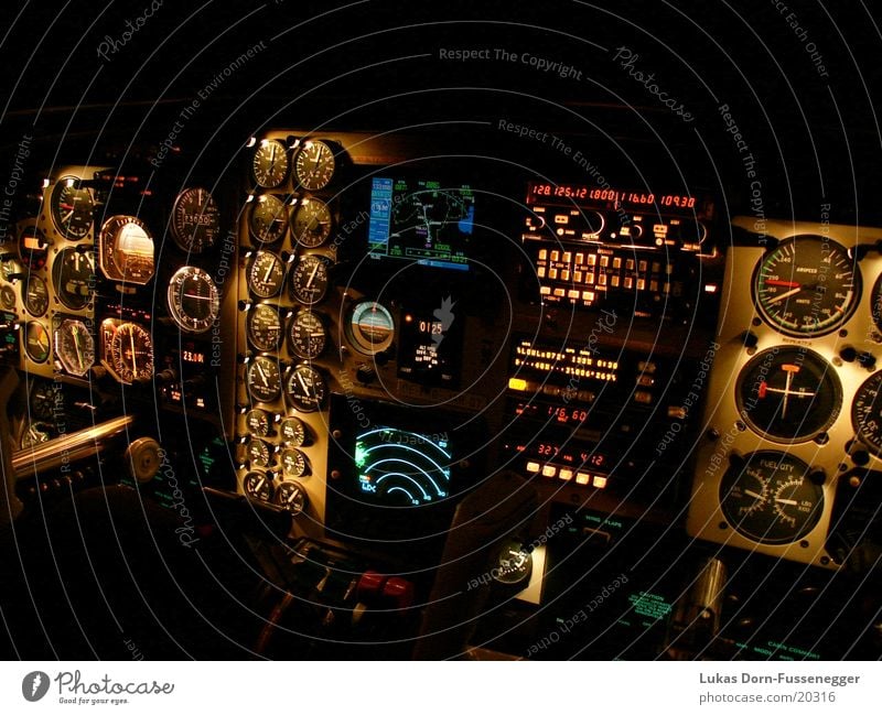 cockpit Airplane Cockpit Long exposure Aviation Musical instrument Technology Level
