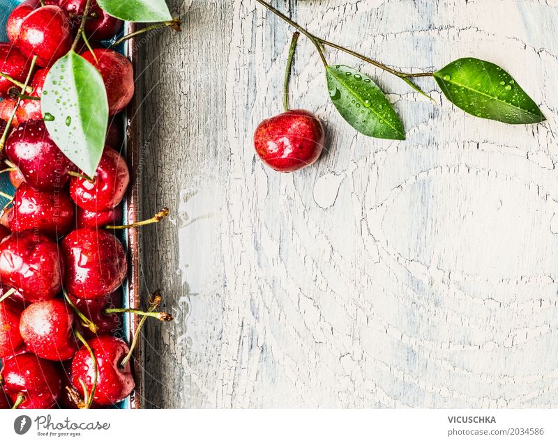 Close-up of sweet cherries Food Fruit Dessert Nutrition Organic produce Vegetarian diet Diet Style Design Healthy Healthy Eating Life Summer Table Nature