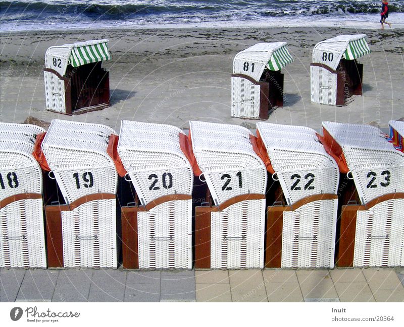 beach chairs Vacation & Travel Ocean Beach Basket Digits and numbers 18 19 20 21 23 Coast Baltic Sea 22 Sand