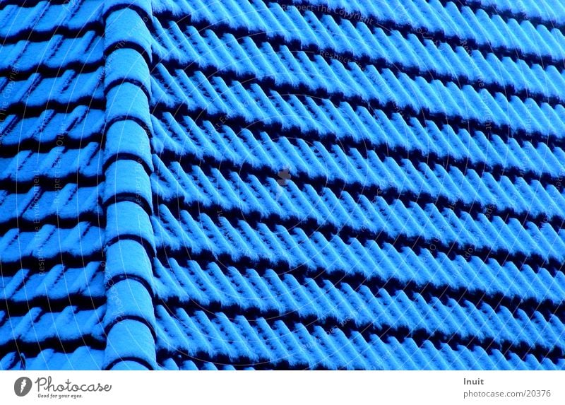 roof Roofing tile House (Residential Structure) Architecture Blue Snow Detail Structures and shapes