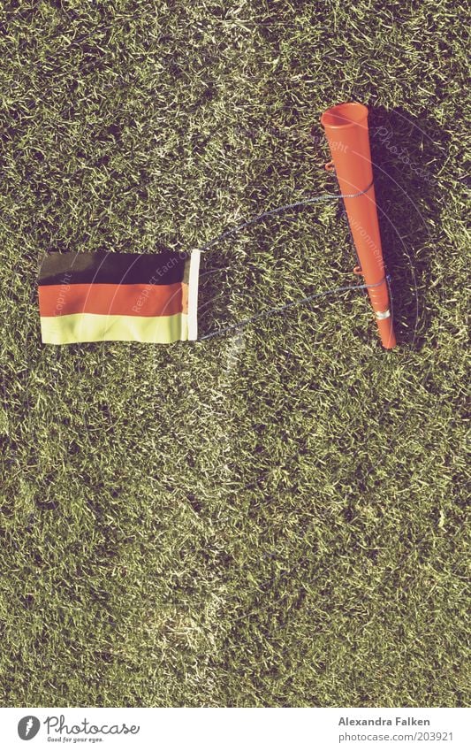 There you go... Sports Martial arts Ball sports Soccer Football pitch Sporting Complex Green Lawn toot Flag Germany World Cup Crash Marker line