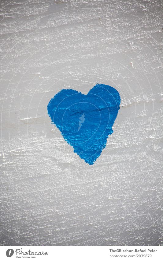 love Art Painter Blue White Heart Love Painting (action, artwork) Structures and shapes Wall (building) Colour photo Exterior shot Deserted Copy Space top