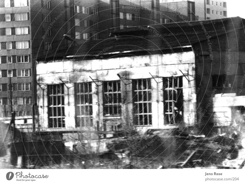 factory hall Factory Architecture Black & white photo Old Warehouse Industrial Photography