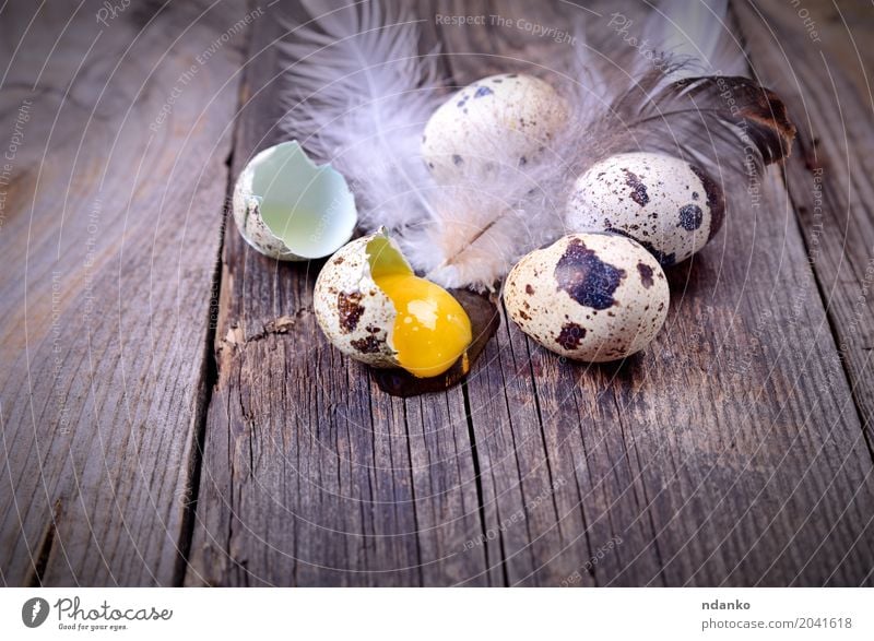 Quail eggs on a wooden surface Eating Breakfast Diet Table Easter Wood Fresh Small Natural Above Brown Gray Tradition Useful spring Organic quail Farm Tasty