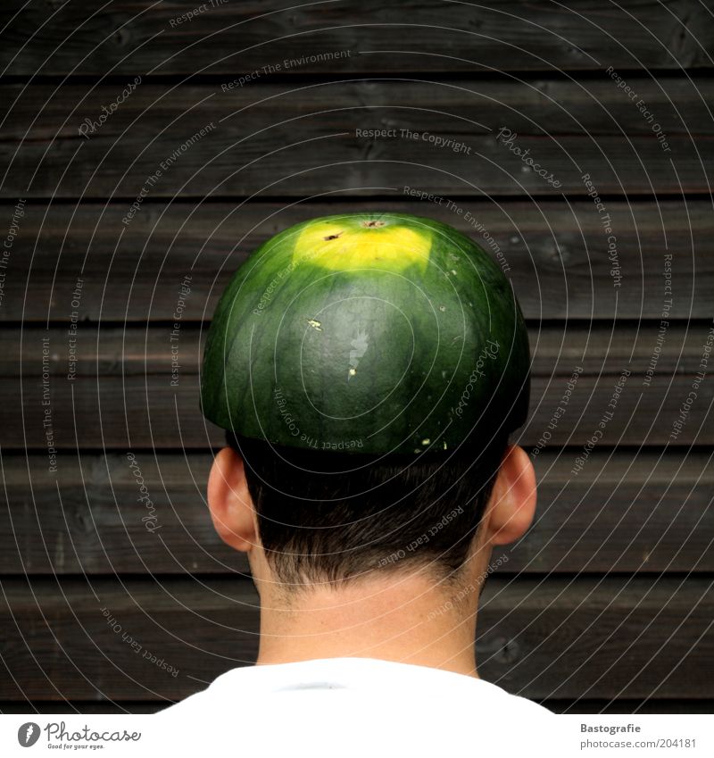 melon head 1 Human being Blossoming Derby Melon Water melon Helmet Hair and hairstyles Fruit Ear Jug ears Behind Nape Safety Headwear Cap Neck Vitamin