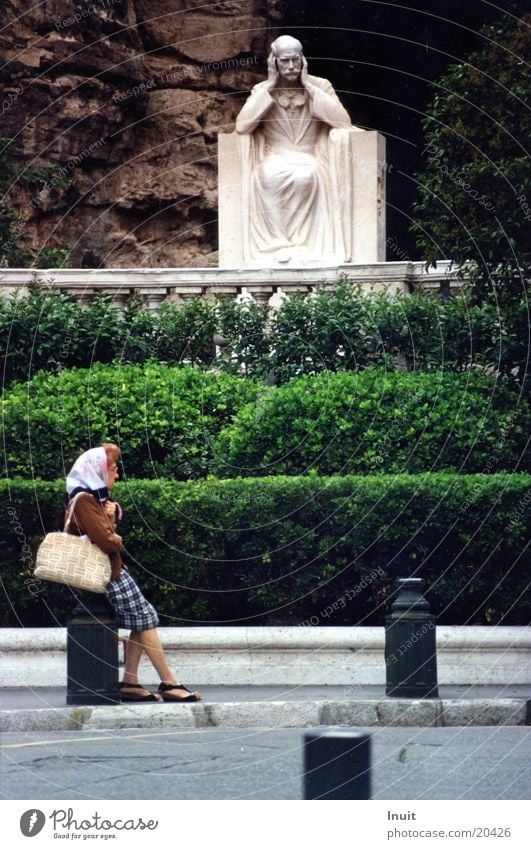 waiting Statue France Marseille Boredom Woman Sit Observe