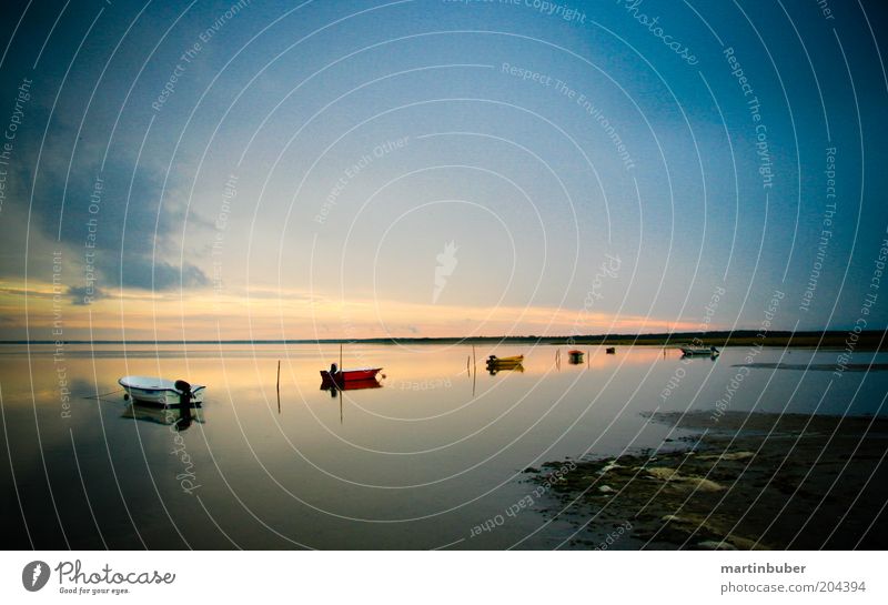 boats Ocean Nature Landscape Sky Horizon Coast Watercraft Loneliness Freedom Moody Far-off places læsø Heavenly Calm Exterior shot Copy Space top