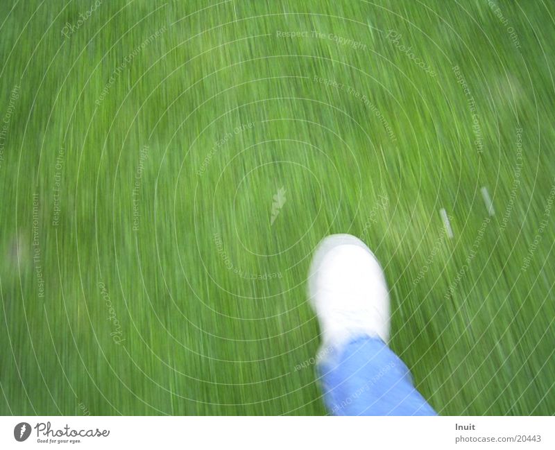 A small step for a human being Grass Lawn Legs Feet Movement Blur