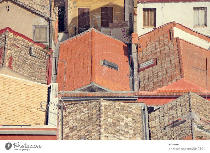 individuality Sardinia Town Old town House (Residential Structure) Roof Eaves Historic Uniqueness Contentment Together Romance Claustrophobia Society