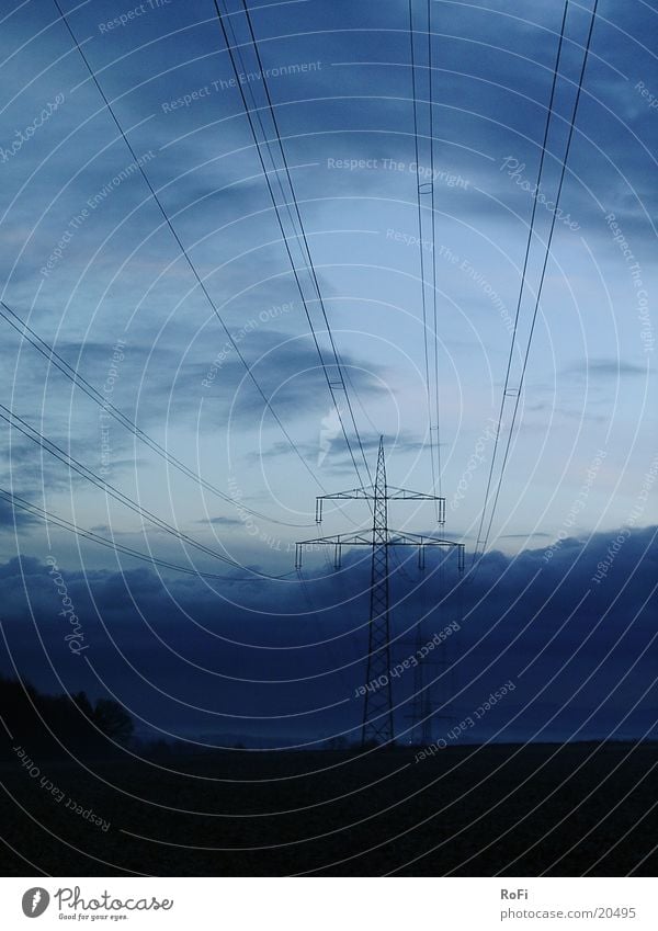 at dawn Electricity Morning Electricity pylon Cable Dawn Transmission lines