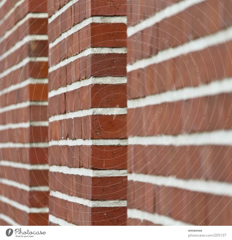 1920 Manmade structures Building Architecture Wall (barrier) Wall (building) Facade Stone Brick Sharp-edged Retro Red White Line Direct Brick red Colour photo