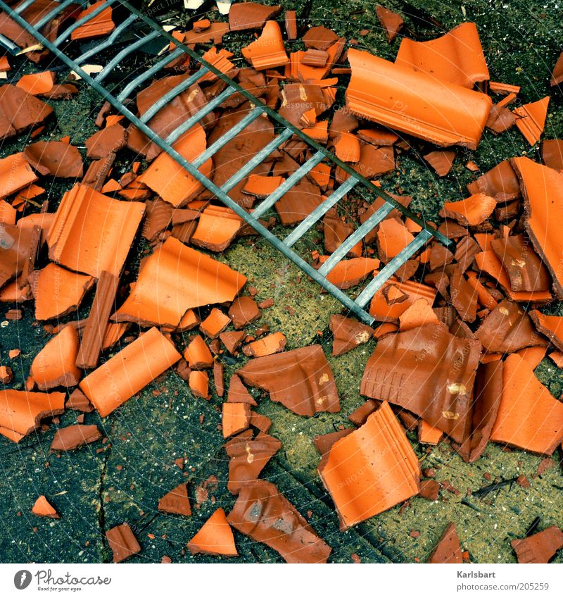 clay. stones. shards. Home improvement House building Redecorate Construction site Economy Craft (trade) Ground Stone Change Renewal Roofing tile Clay Ladder