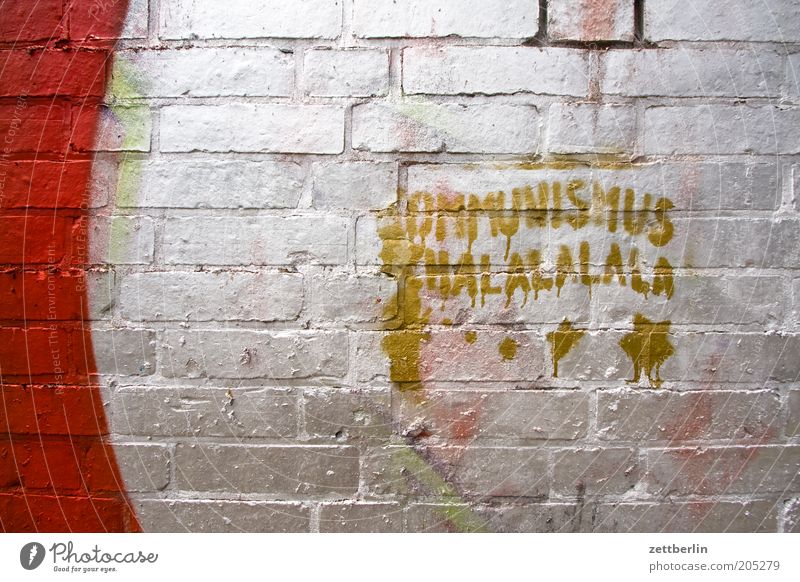 Communism Schalalalala Shalalala Graffiti Characters Lettering Typography Vandalism Culture Youth culture Wall (barrier) Seam Silver Keyword Information