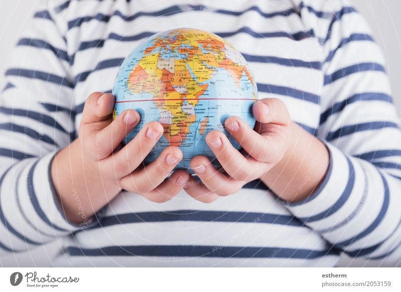 child with a world globe in His Hands Lifestyle Vacation & Travel Tourism Trip Adventure Human being Child Toddler Boy (child) Infancy Arm Fingers 1 3 - 8 years