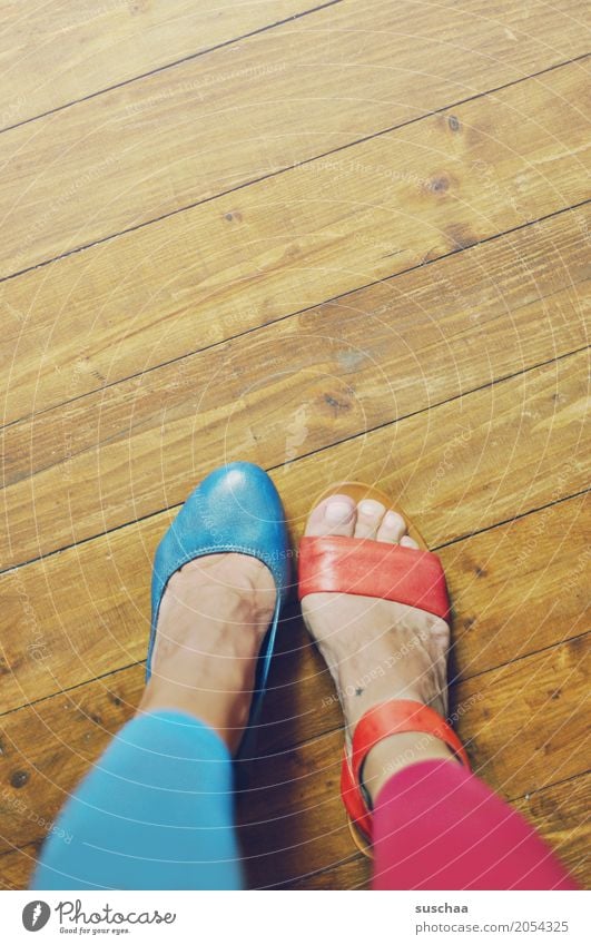 more variety2 Feet Toes Footwear Sandal High heels Wooden floor Blue Red False alternation Crazy Alzheimer's Irritation Exceptional Brave Joy Absurdity cladding