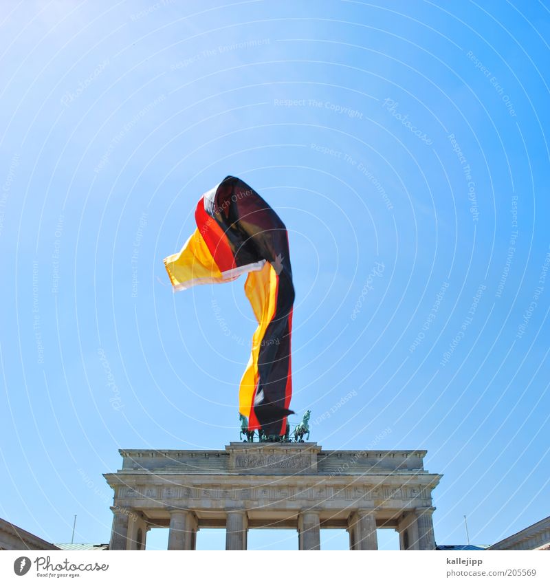 fan mile Feasts & Celebrations Sign Might Pride Berlin Brandenburg Gate Germany Flag Ensign national anthem German Unification Day Judder Political movements