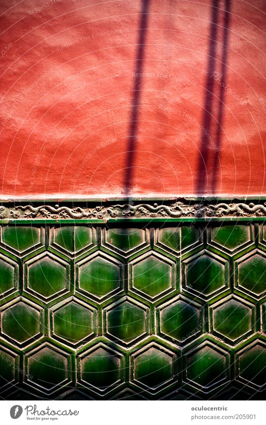many many temples Asia China Beijing Wall (barrier) Wall (building) Facade Esthetic Green Red robcore Lama temple Vignetting Tile Temple Colour photo