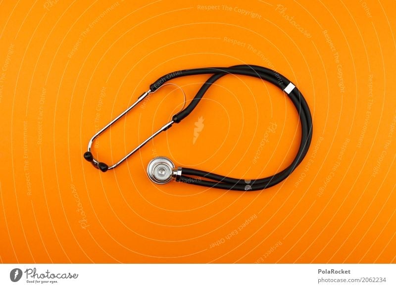 #AS# Listen! Art Esthetic Stethoscope Doctor Medical practice Orange Medication Medical technology Healing Medical instrument Listening Creativity Minimalistic