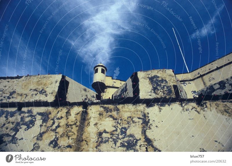 Tower 2 Madeira Wall (barrier) Clouds White Architecture Sky Blue