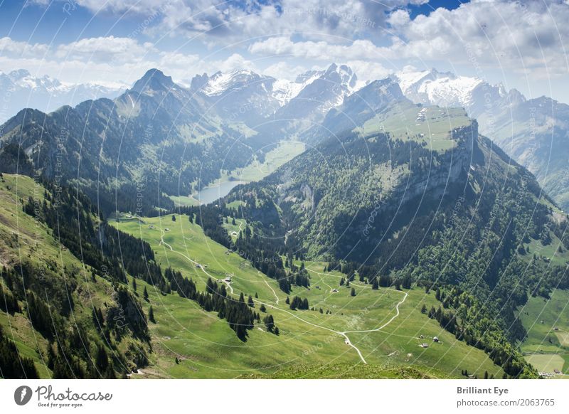 towering Swiss mountains Vacation & Travel Tourism Trip Far-off places Freedom Summer Mountain Hiking Nature Landscape Spring Alps Alpstein Exceptional