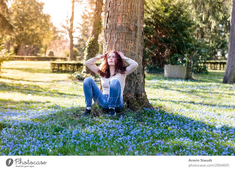 Portrait - Spring Lifestyle Style Joy Happy Beautiful Healthy Harmonious Well-being Contentment Senses Relaxation Calm Meditation Fragrance Human being Feminine