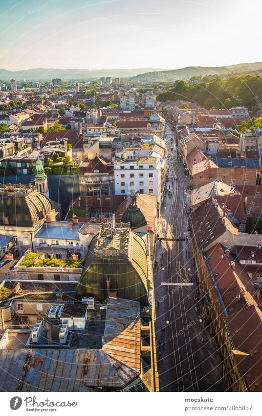 Zagreb, Croatia Town Capital city Downtown Old town Pedestrian precinct Populated House (Residential Structure) Building Facade Europe Eastern Europe Dusk