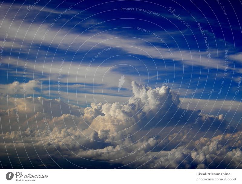 clouds Air Sky only Clouds Beautiful weather Blue Ease Colour photo Exterior shot Aerial photograph Deserted Day Bird's-eye view Blue sky White