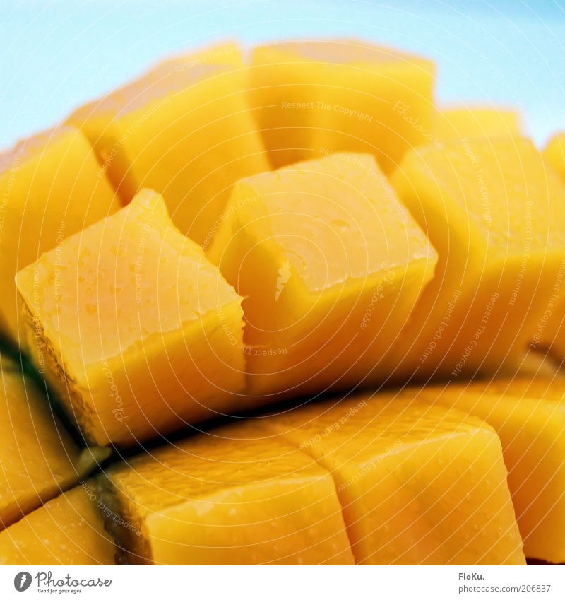 fresh mango Food Fruit Nutrition Organic produce Vegetarian diet Exotic Fresh Delicious Juicy Sweet Yellow Mango Tropical fruits Vitamin Part Cube