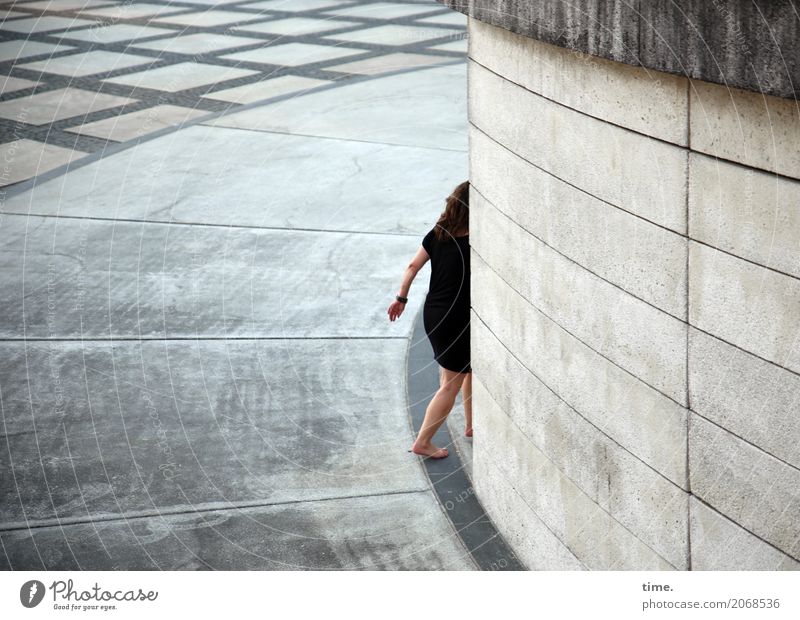 AST 10 | outlet Feminine Woman Adults Human being Places Wall (barrier) Wall (building) Pedestrian Lanes & trails Dress Barefoot Brunette Stone Going Walking