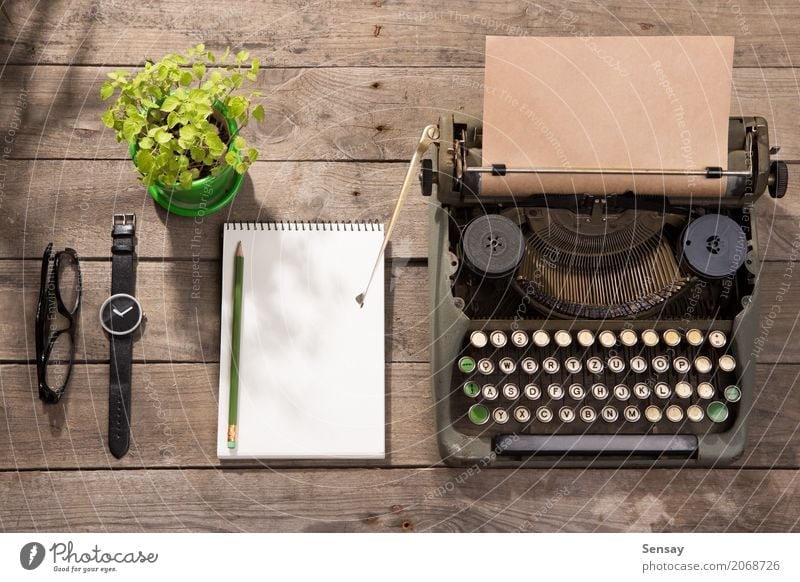 Vintage Typewriter On The Old Wooden Desk A Royalty Free Stock