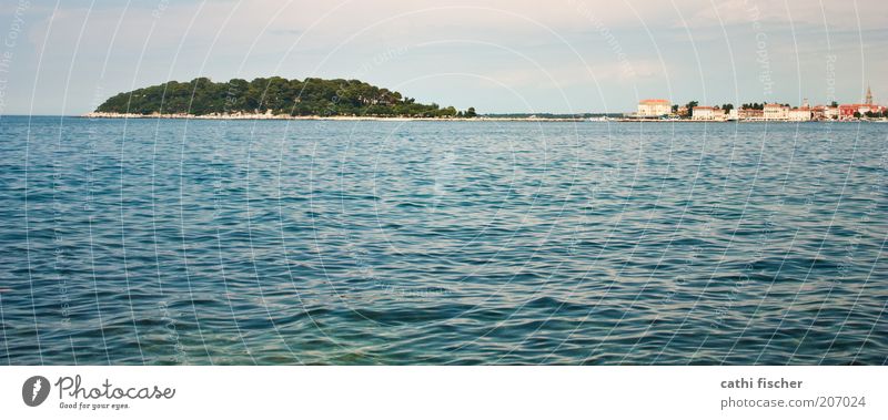 HOLIDAY II Water Sky Clouds Summer Beautiful weather Hill Waves Coast Ocean Island Porec Croatia Village Outskirts Blue Green Colour photo Exterior shot Day