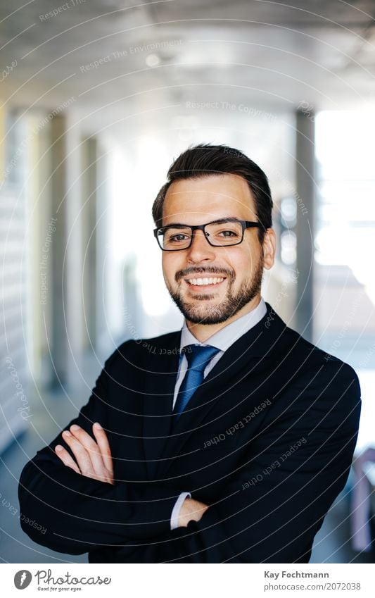 Business portrait of a young man with glasses Work and employment Profession Economy Company Career Success Masculine Man Adults Life 1 Human being