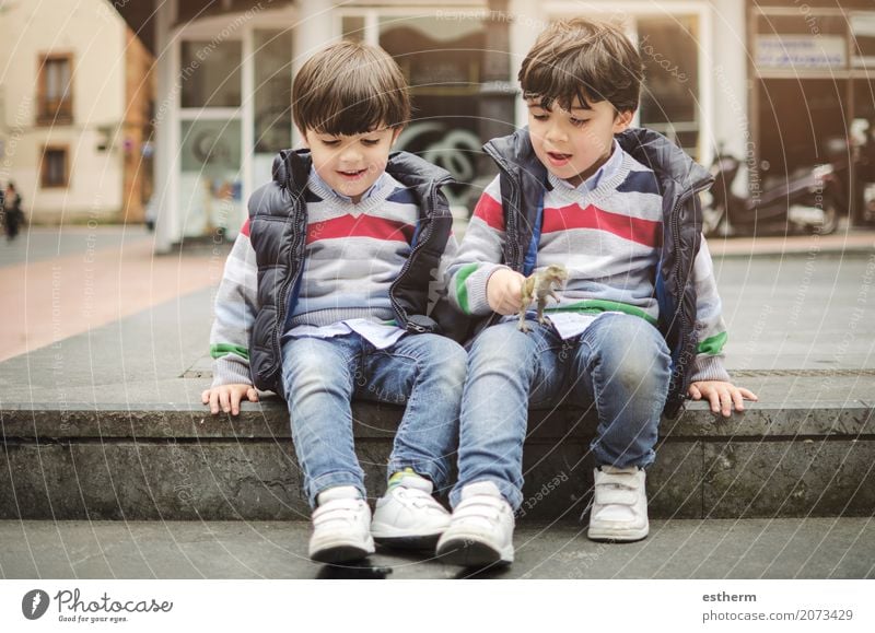 Smiling twins brothers playing Lifestyle Joy Leisure and hobbies Children's game Human being Masculine Baby Toddler Brothers and sisters Family & Relations
