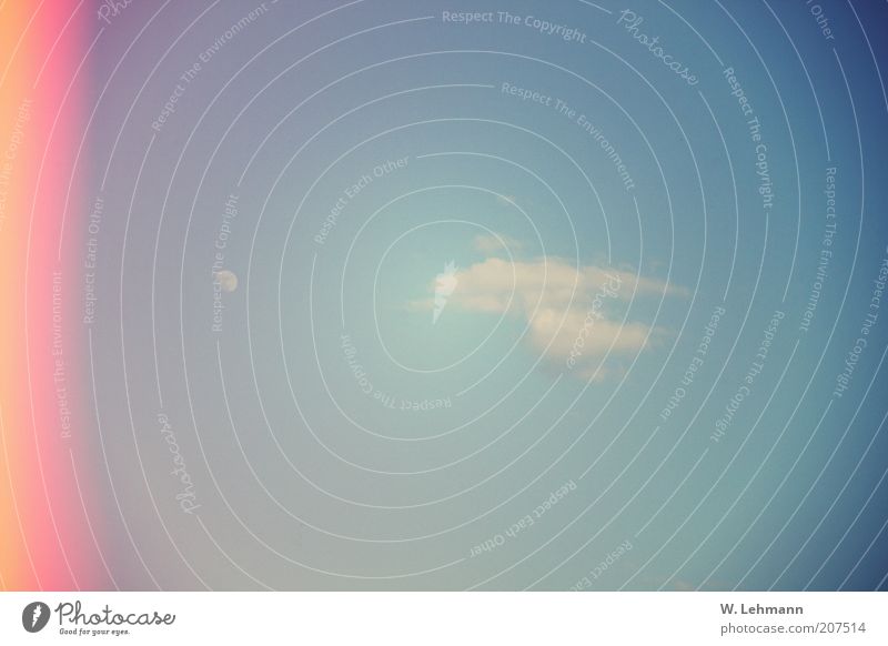 NCC 1701 or also cloud 07 Summer Nature Air Sky Clouds Blue Yellow Red Colour photo Exterior shot Experimental Deserted Copy Space top Copy Space bottom Light