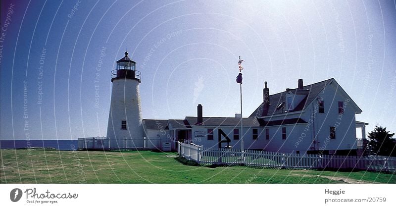 lighthouse Lighthouse New England Maine North America Blue sky