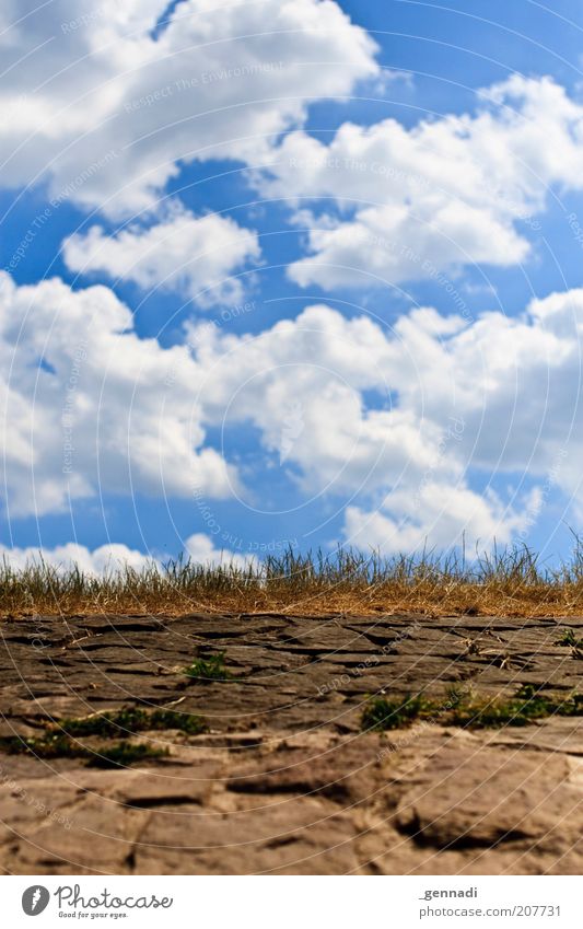 [100] Off to heaven Environment Sky Clouds Beautiful weather Sky blue Heaven Lanes & trails Colour photo Exterior shot Deserted Sunlight Grass Stone Drought Dry