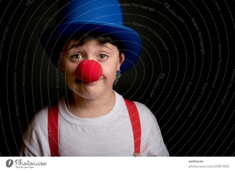 Child with clown nose Lifestyle Joy Leisure and hobbies Playing Entertainment Party Event Feasts & Celebrations Carnival Human being Masculine Toddler